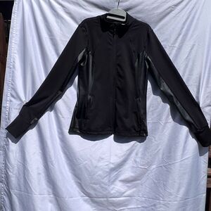 Forever 21 faux leather & fabric track Jacket Size L